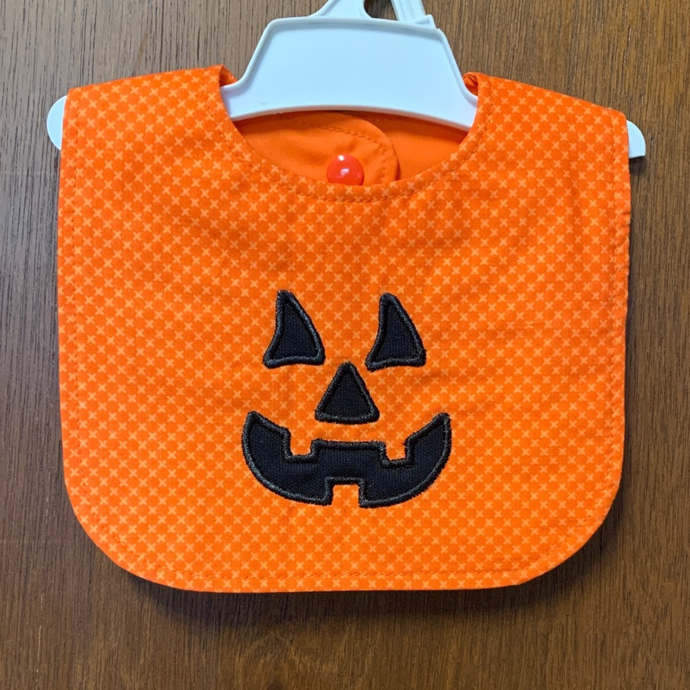 Halloween Pumpkin Face Baby Bib